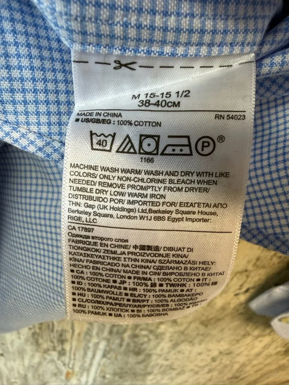 BANANA REPUBLIC Men's Grant-Fit Non-Iron Check Shirt Size M In Blue